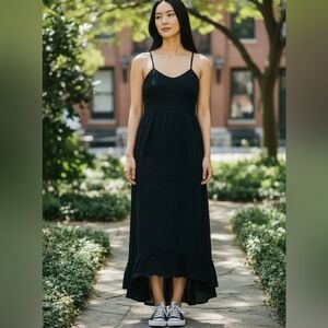 Isabel Lu Cotton Eyelet Black Breathable  Racerback Dress Size Small